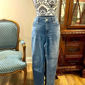 Distressed Chico’s size 10 ankle jeans